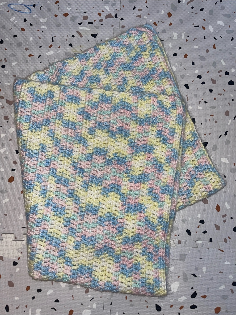 Handmade Pastel Crochet Blanket Throw